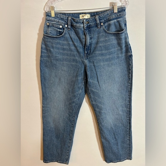 Madewell Women’s Curvy 90’s Straight Blue Denim Jeans - Picture 1 of 8